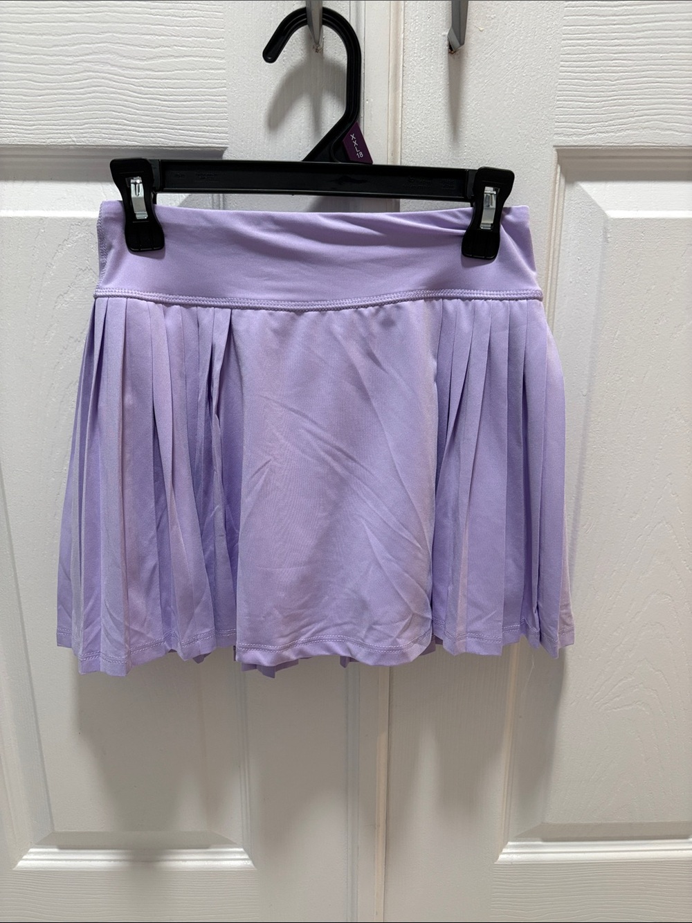 Lilac Pleated Skater Skirt with Wide Waistband